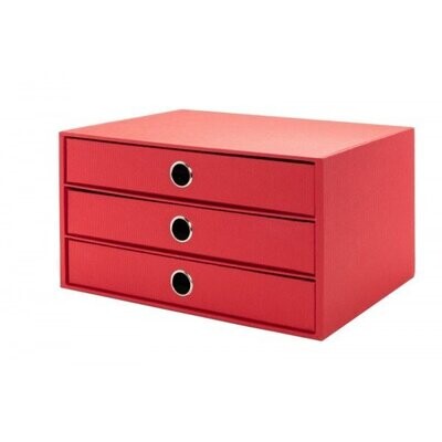 Scatola 3 cassetti A4 - Rossler S.O.H.O.  - 34,3x25x18,5 cm - rosso