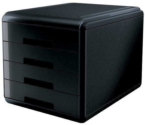 Cassettiera 4 cassetti Plastic Desk - colore nero Cassettiera 4 cassetti Plastic Desk - colore nero