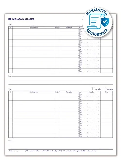 Buffetti Registro della Sicurezza e dei controlli per la prevenzioni Incendi - 48 pagine prenumerate - 31x24,5 cm Buffetti Registro della Sicurezza e dei controlli per la prevenzioni Incendi - 48 pagine prenumerate - 31x24,5 cm