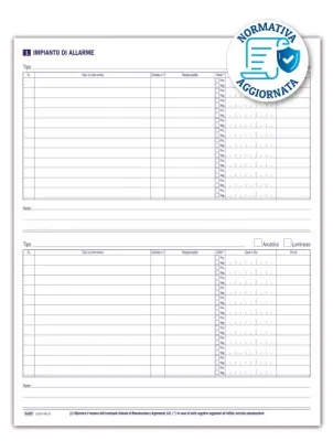 Buffetti Registro della Sicurezza e dei controlli per la prevenzioni Incendi - 48 pagine prenumerate - 31x24,5 cm