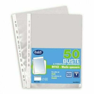 Buste a foratura universale - Polipropilene - 30x22 cm - goffrate - medio spessore - conf. 100 pz.