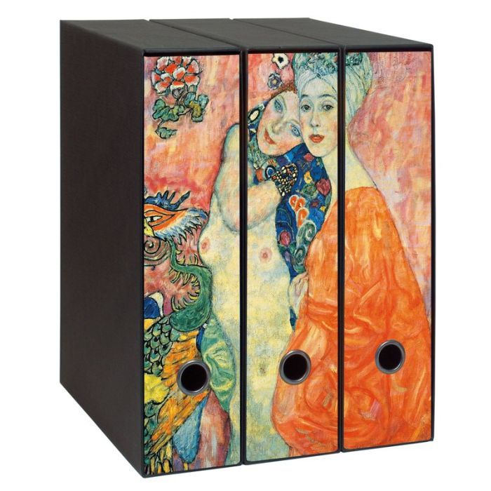 Set tre registratori Image - Formato Protocollo - Dorso 8 cm - Gustav Klimt- La Amiche
