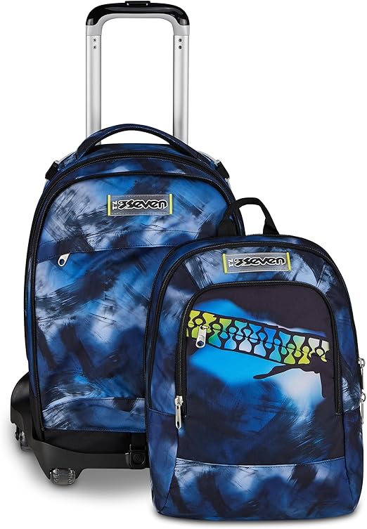 Seven Trolley Scuola New Detach Jack 8 Ruote BLUE FUSION