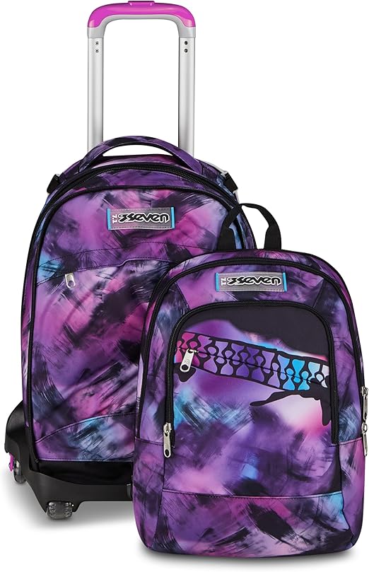 Seven Trolley Scuola New Detach Jack 6 Ruote PINK FUSION