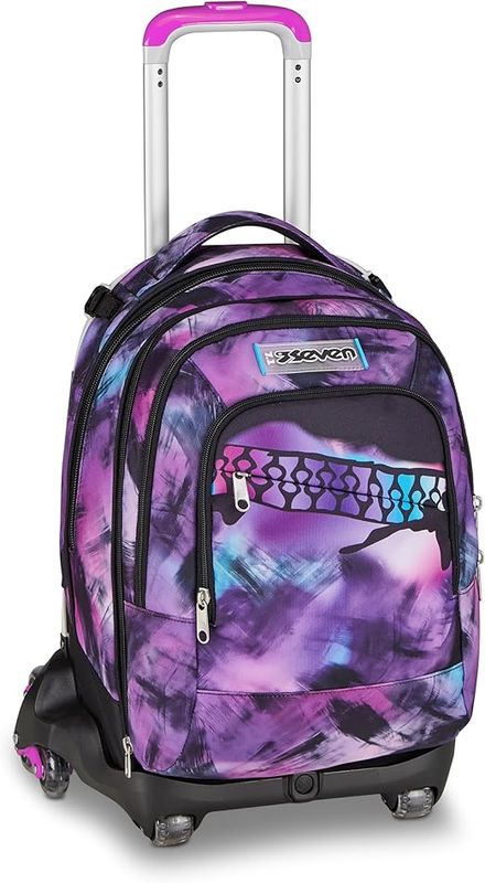 Seven Trolley Scuola New Detach Jack 6 Ruote PINK FUSION
