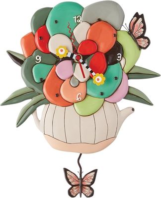 Orologio con pendolo Fiori e Farfalle - Tea Posy - Allen Design Orologio con pendolo Fiori e Farfalle - Tea Posy - Allen Design