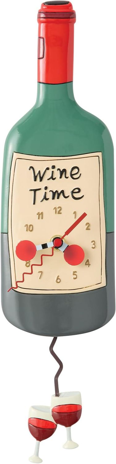 Orologio con pendolo Bottiglia di Vino - Time for Wine - Allen Design Orologio con pendolo Bottiglia di Vino - Time for Wine - Allen Design