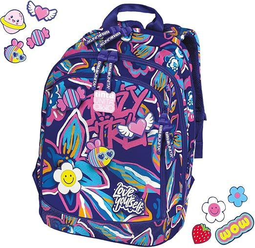 Tinta Unita ZAINO DREAM CROSS SISTEM CRAZY GIRL con 5 Patch Intercambiabili Tinta Unita ZAINO DREAM CROSS SISTEM CRAZY GIRL con 5 Patch Intercambiabili