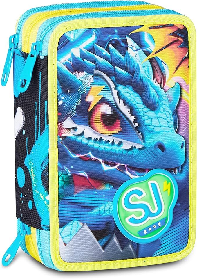 SJ GANG STYLE JAM GANG Astuccio Scuola 3 Zip METAL DRAGON BOY