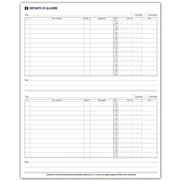 Registro sicurezza antincendio per locali di intrattenimento e pubblico spettacolo - 128 pagine - 31x24,5 cm