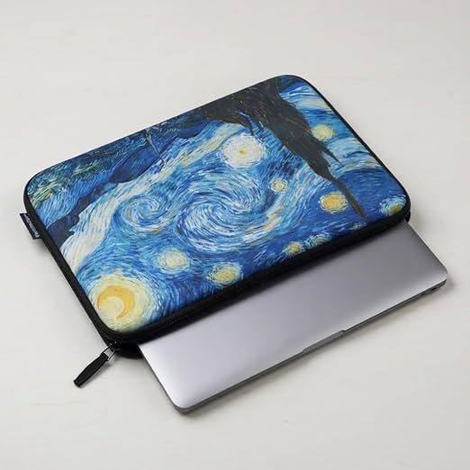 HALTADEFINIZIONE - Custodia Porta PC fino a 15”, Custodia Protettiva in EVA Imbottita  - VAN GOGH NOTTE STELLATA