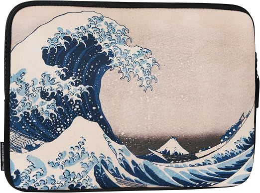 HALTADEFINIZIONE - Custodia Porta PC fino a 15”, Custodia Protettiva in EVA Imbottita  - HOKUSAI LA GRANDE ONDA DI KANAGAWA
