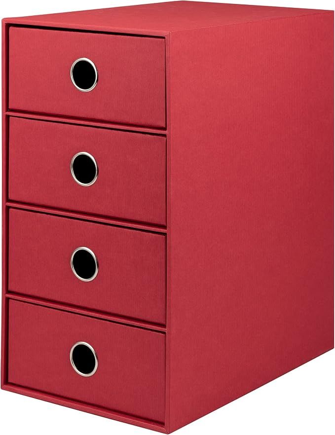 Scatola 4 cassetti A5- Rossler S.O.H.O. - 34,3x25x18,5 cm - Rosso