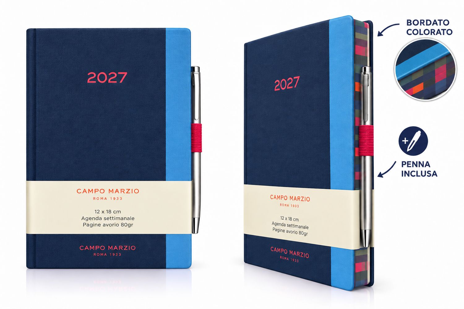 Campo Marzio Agenda 2027 Settimanale - Formato 9 x 13 - Blu