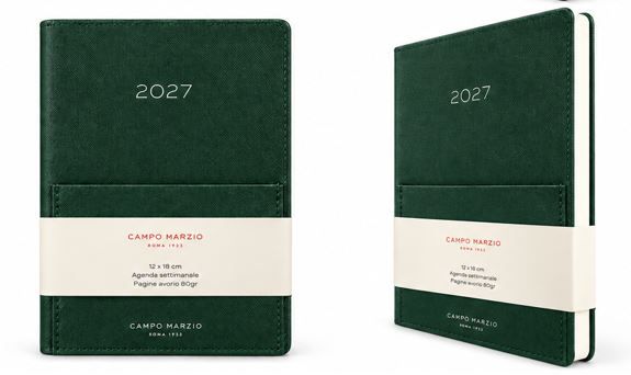 Campo Marzio Agenda 2027 Settimanale - Formato 12 x 18 - Verde