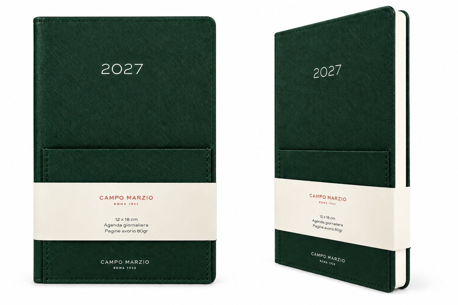 Campo Marzio Agenda 2027 Giornaliera - Formato 12 x 18 - Verde