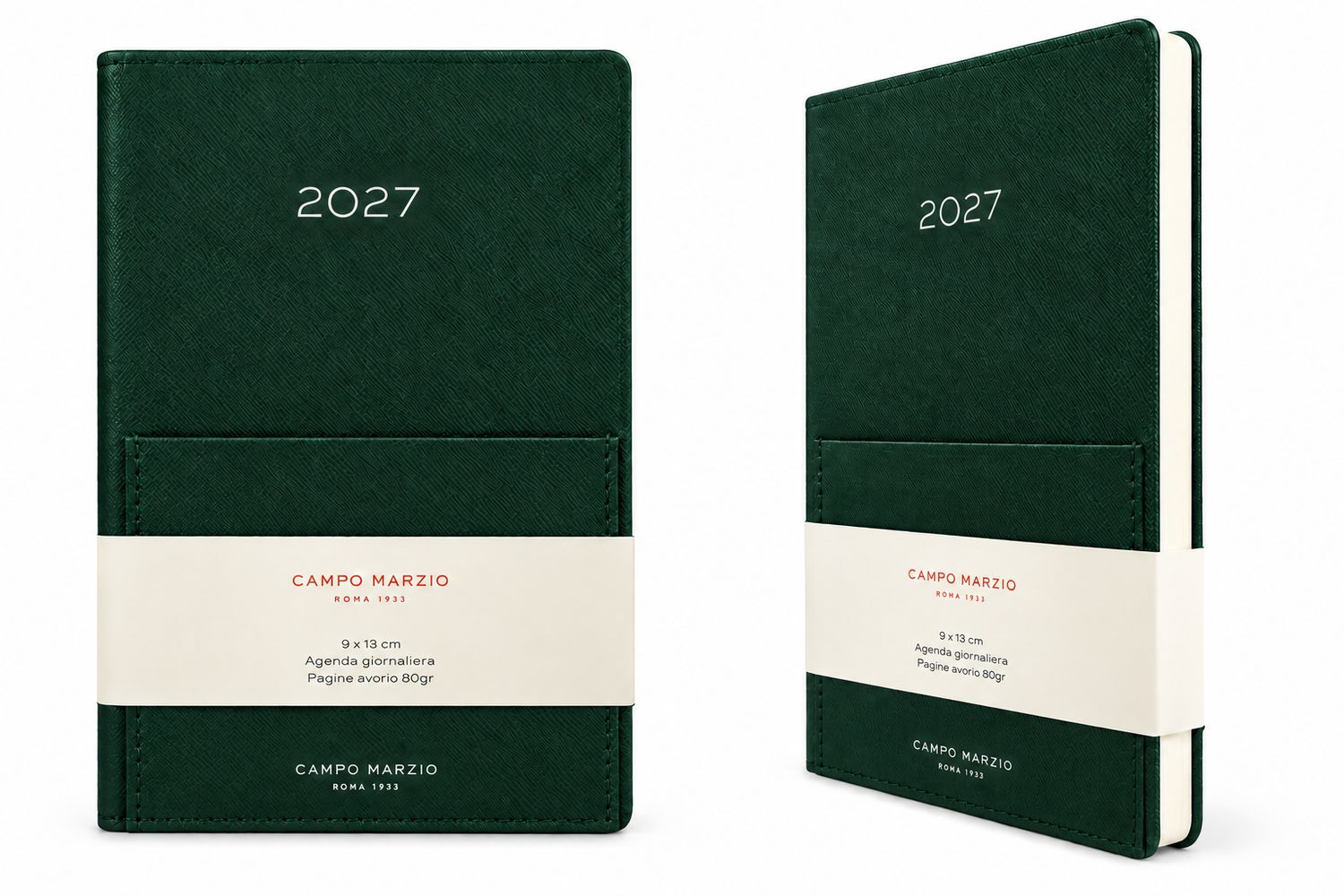 Campo Marzio Agenda 2027 Giornaliera - Formato 9 x 13 - Verde