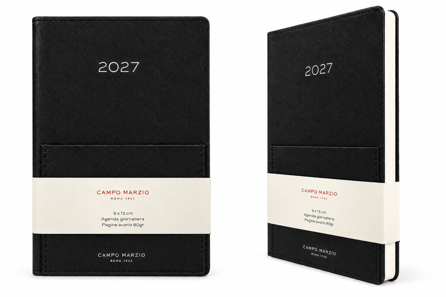 Campo Marzio Agenda 2027 Giornaliera - Formato 9 x 13 - Nero