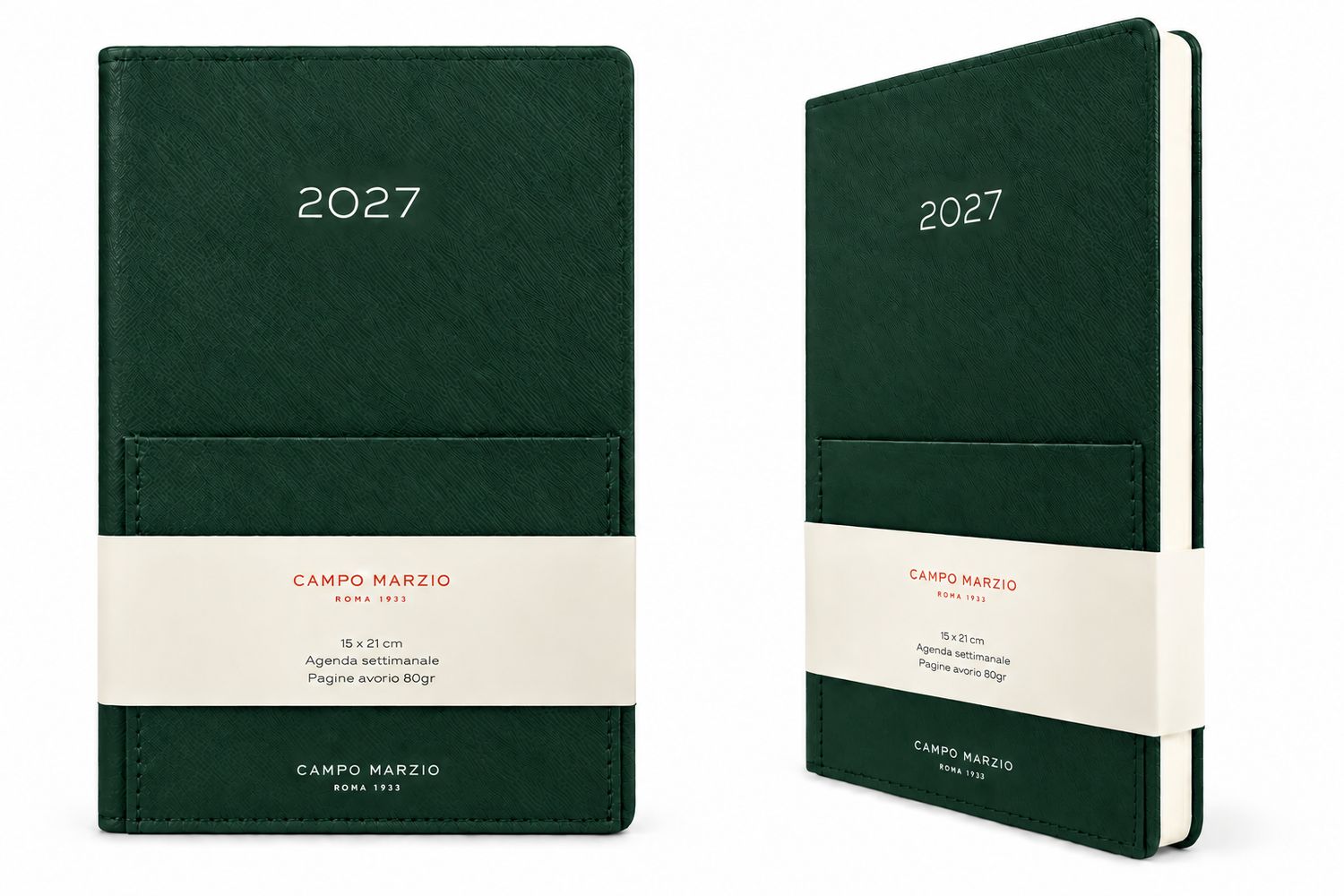 Campo Marzio Agenda 2027 Settimanale - Formato 15 x 21 - Verde