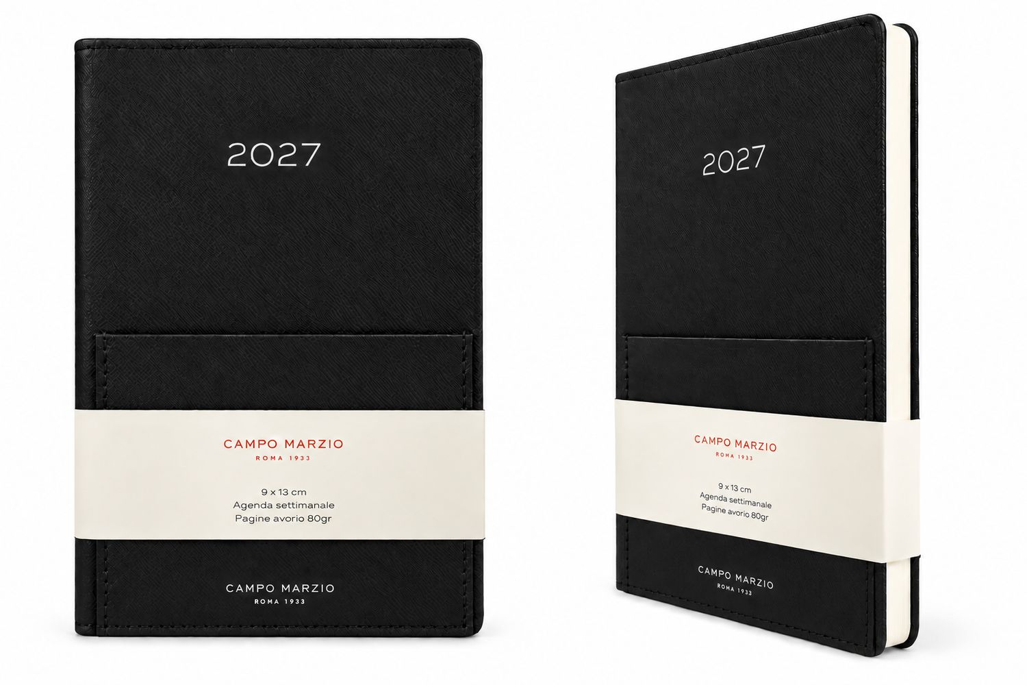 Campo Marzio Agenda 2027 Settimanale - Formato 9 x 13 - Nero