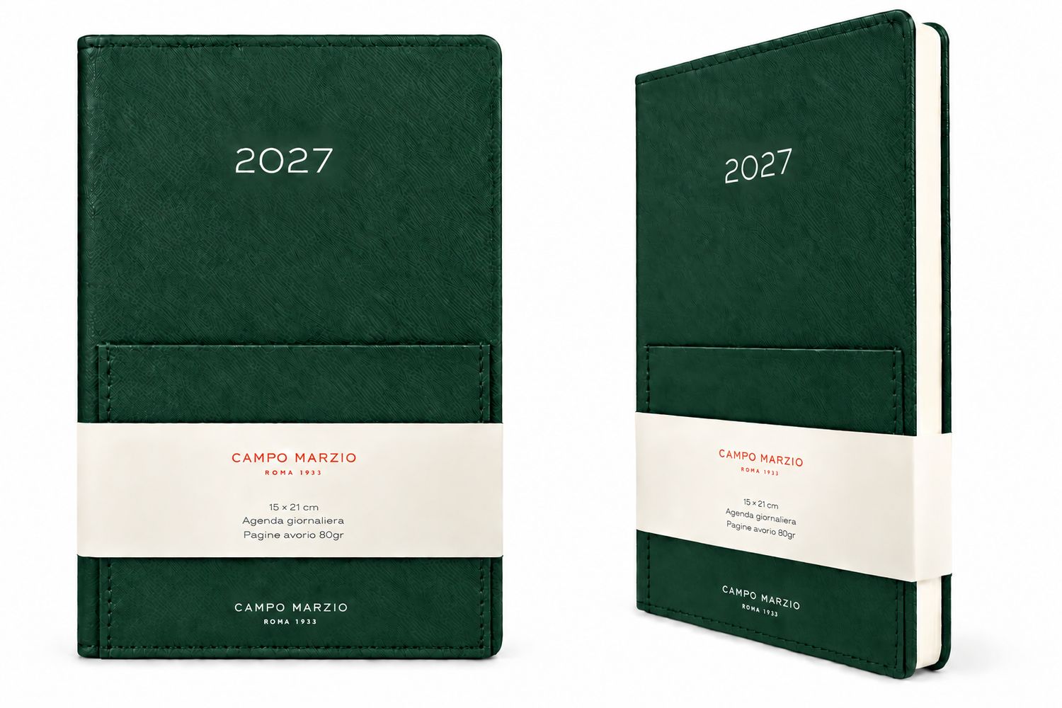 Campo Marzio Agenda 2027 Giornaliera - Formato 15 x 21 - Verde