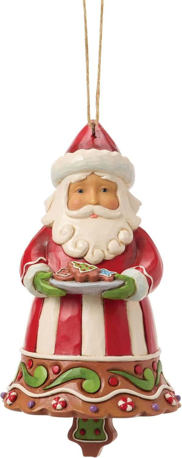 Jim Shore Heartwood Creek - Stampino per biscotti natalizi a forma di pan di zenzero, ornamento da appendere, 11,4 cm, multicolore