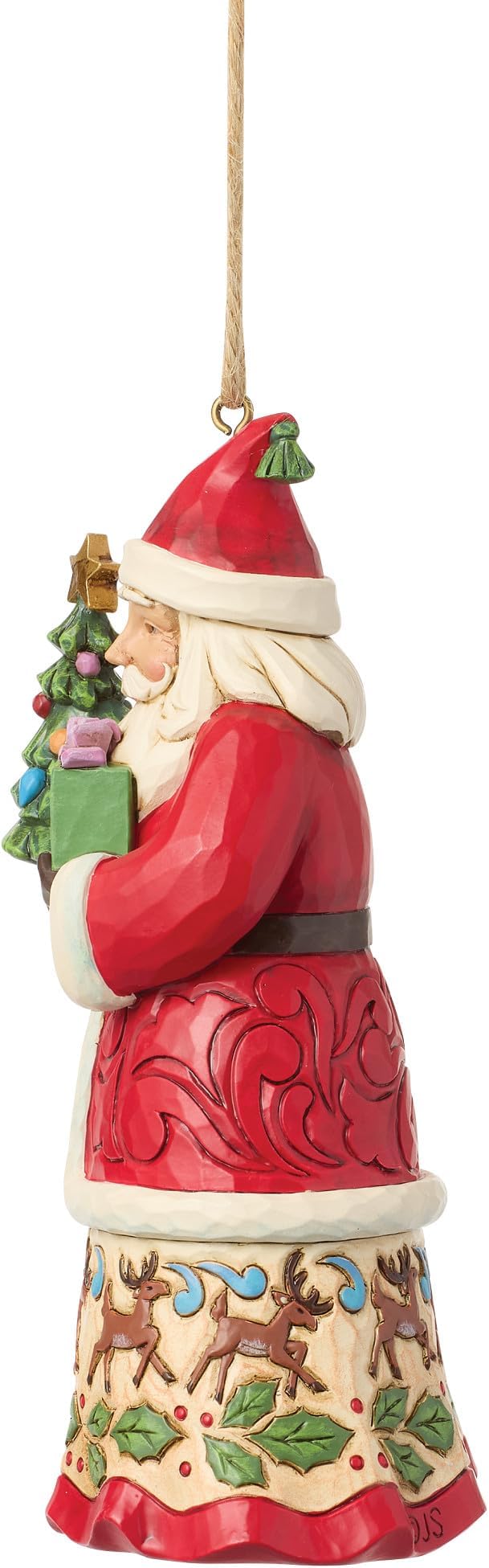Jim Shore Heartwood Creek Babbo Natale con regali avvolti ornamento da appendere, 11,9 cm