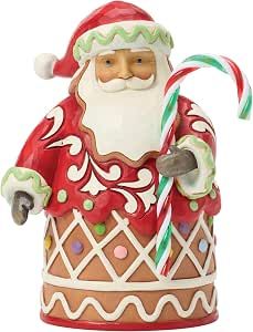 Jim Shore Heartwood Creek - Statuetta natalizia di Babbo Natale con bastoncino di zucchero, 13 cm Jim Shore Heartwood Creek - Statuetta natalizia di Babbo Natale con bastoncino di zucchero, 13 cm