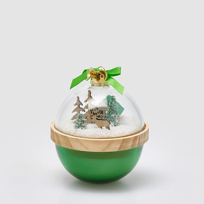 Candela Natalizia Profumata a Cupola Verde in Vetro e Cera 12x11cm - Enzo de Gasperi Candela Natalizia Profumata a Cupola Verde in Vetro e Cera 12x11cm - Enzo de Gasperi