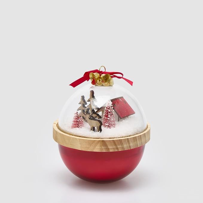 Candela Natalizia Profumata a Cupola Rossa in Vetro e Cera 12x11cm - Enzo de Gasperi Candela Natalizia Profumata a Cupola Rossa in Vetro e Cera 12x11cm - Enzo de Gasperi