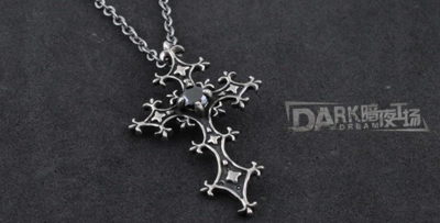 Black Cross Pendant Necklace
