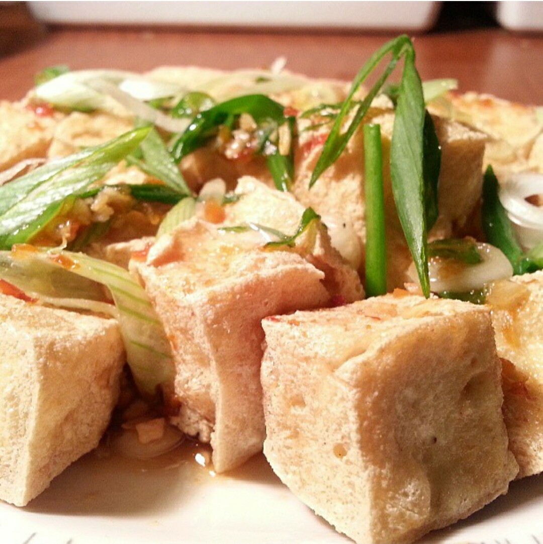 Tofu frit sauce à l&#39;ail 🍃