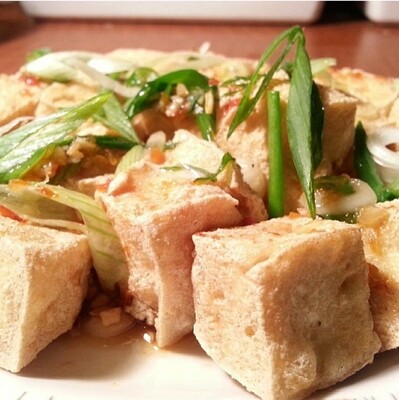 Tofu frit sauce à l'ail 🍃