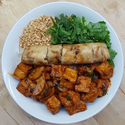 Bol de Printemps Tofu frit à l'ail 🍃