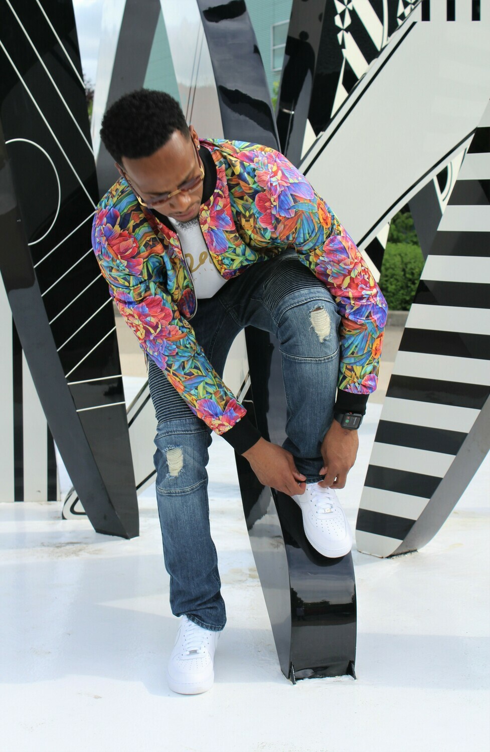 Men's paisley bomber jacket