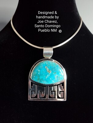 Sterling silver pendant with beautiful Kingman turquoise