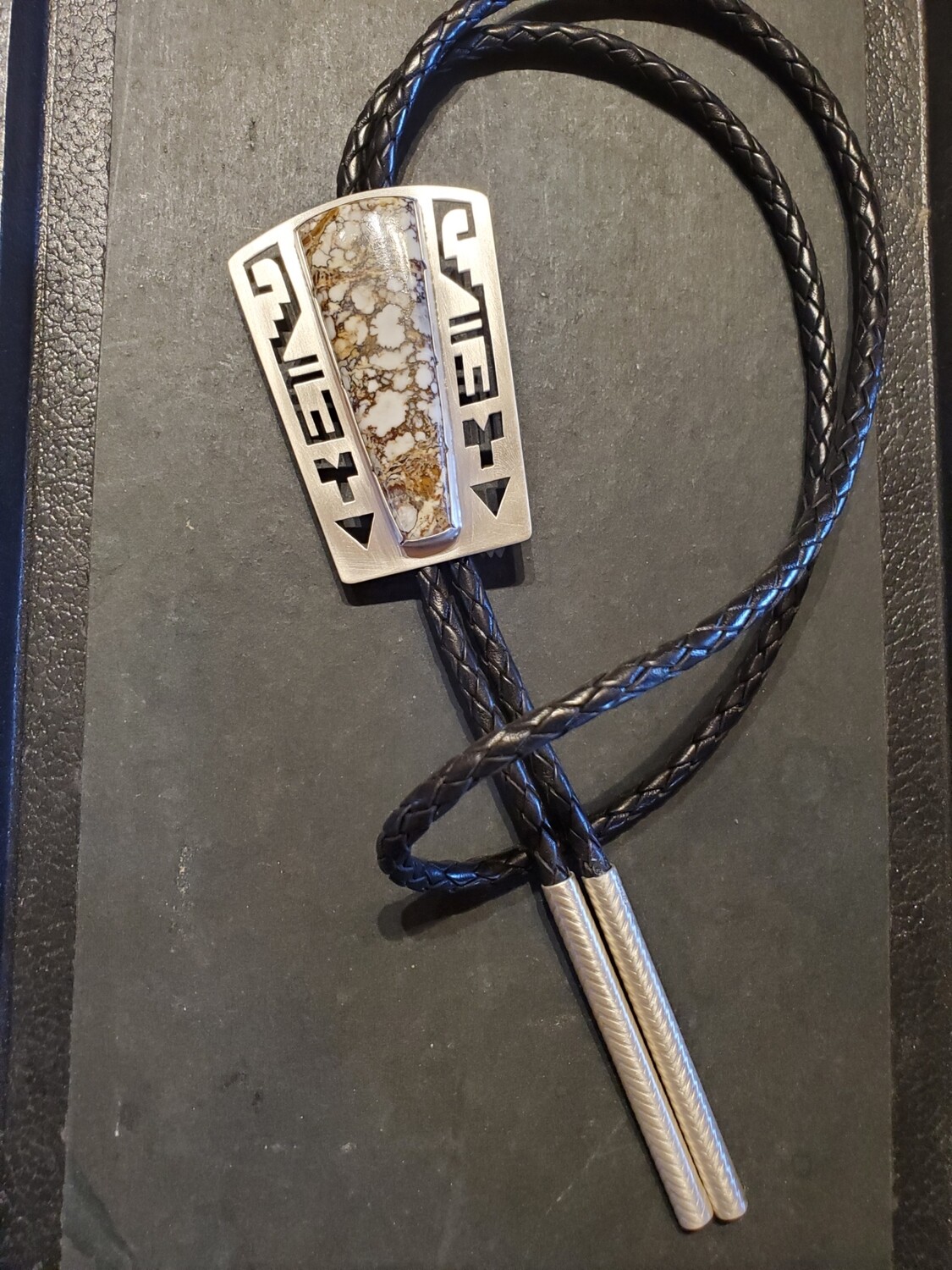 Sterling silver Bolo tie with "Wildhorse stone"