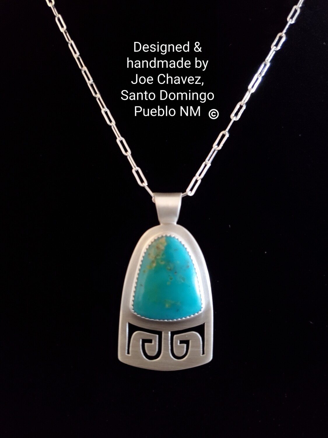 Sterling silver pendant with Kingman Turquoise stone