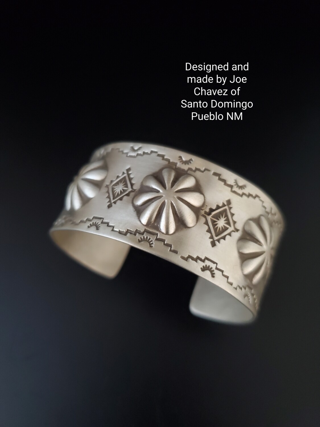 Sterling silver REPOUSSE handstampedcuff