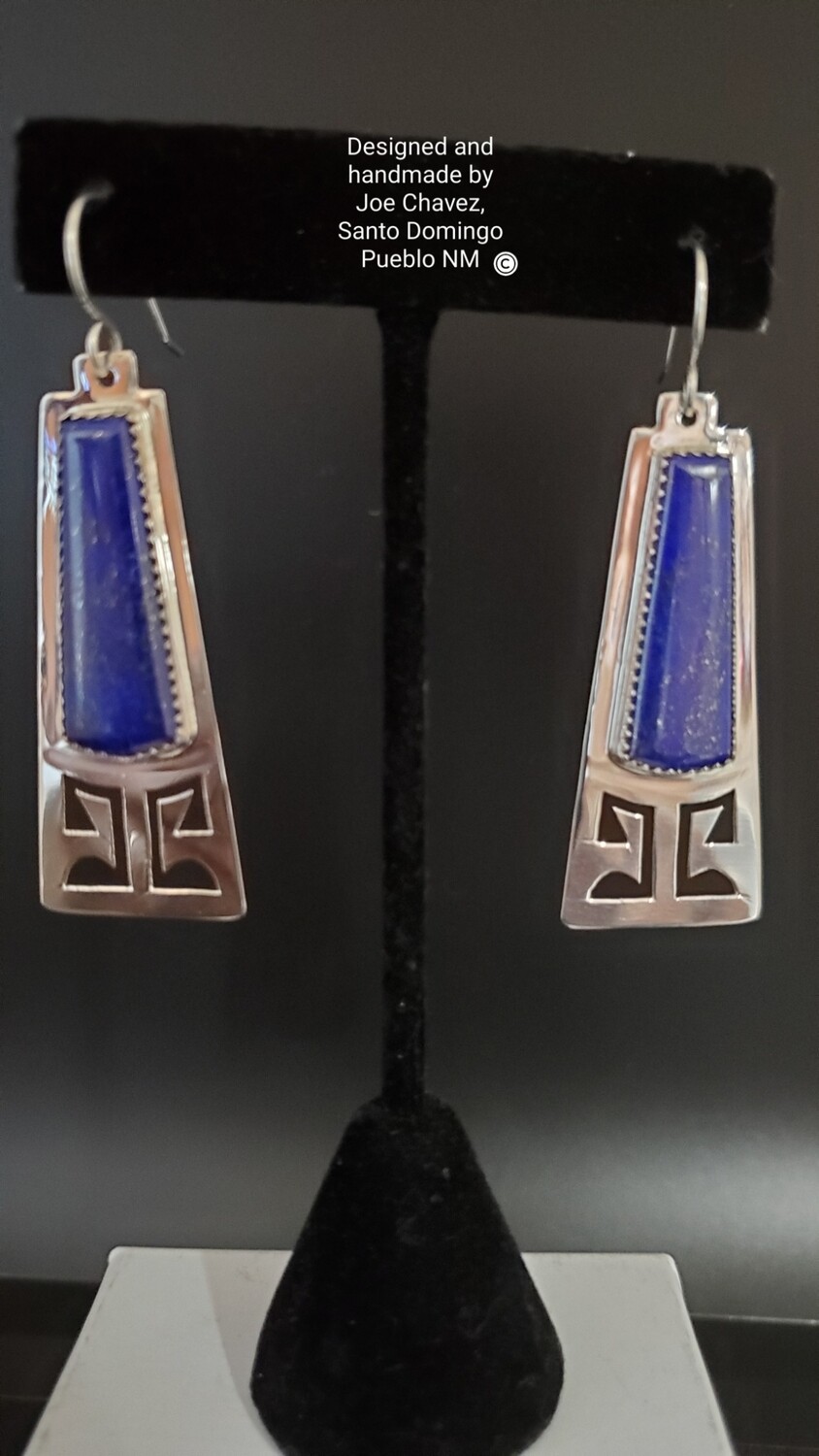 Sterling silver earrings with natural Lapis Lazuli stone