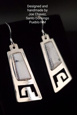 Sterling silver earrings with natural white Buffalo stone