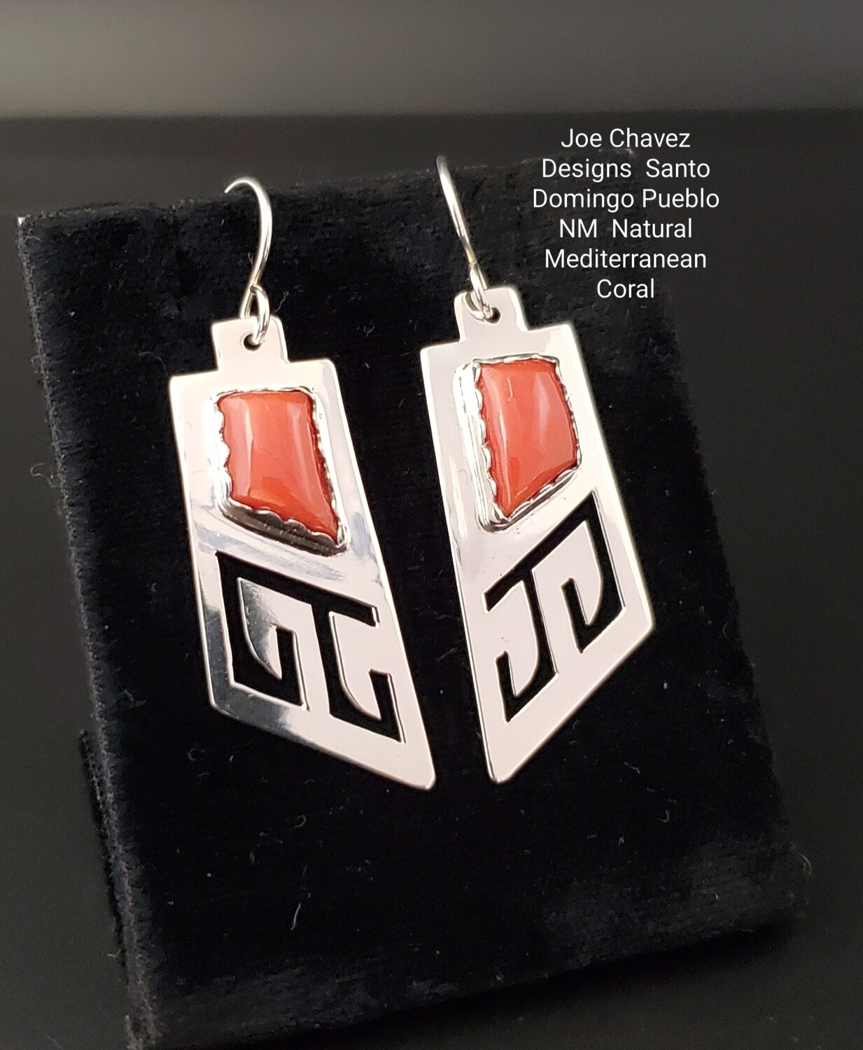 Sterling silver earrings with Natural Mediterranean Coral