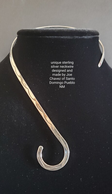 Sterling silver handmade neck piece with stampwork designs