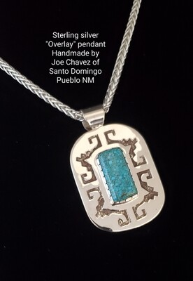 Sterling silver Overlay pendant with High-grade Kingman Web Turquoise