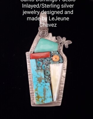 "Chaco" series- various stones Inlayed on this pendant