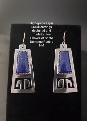 Sterling silver earrings with natural Lapis Lazuli