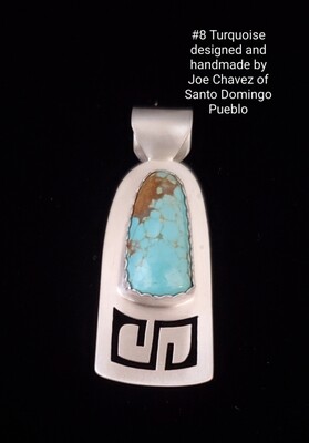 Sterling silver pendant with #8Turquoise