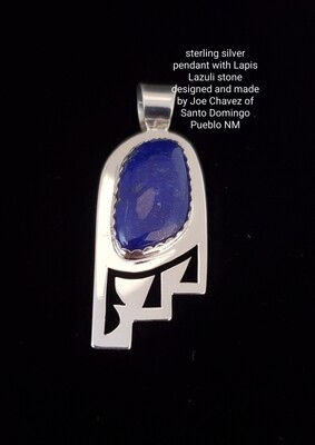 Sterling silver pendant with natural Lapis Lazuli stone