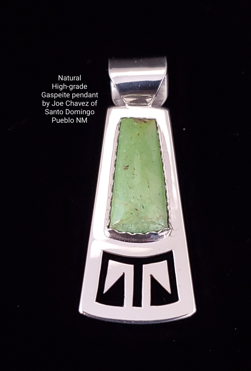 Sterling silver Pendant with high-quality Natural Gaspeite stone