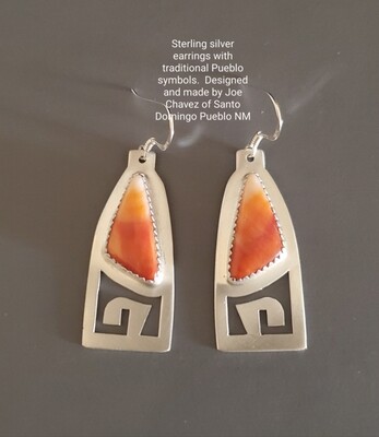 Sterling silver earrings with natural spiney oyster shell